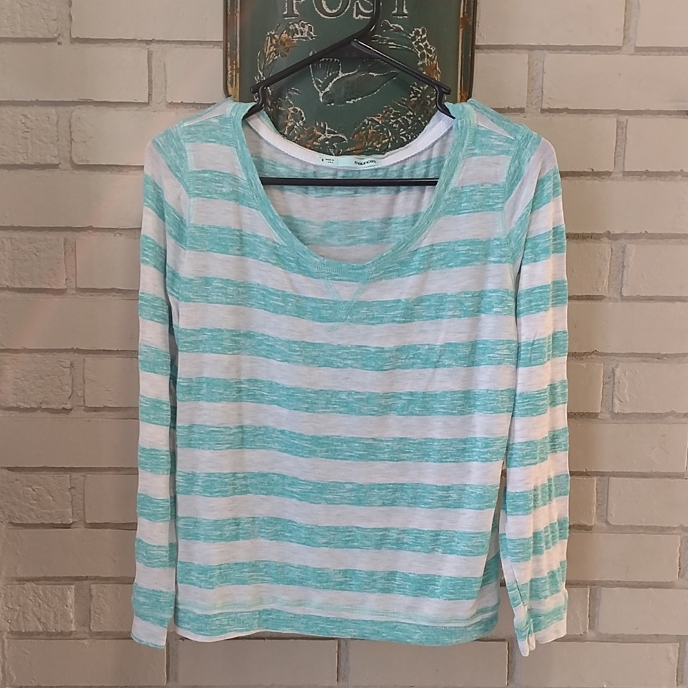Maurice's Blue White Stripe Top size Medium